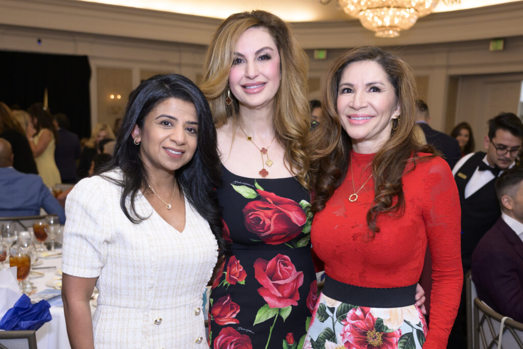 Farida Abjani, Brigitte Kalai, Alex Blair at the Italian Cultural & Community Center Luncheon at River Oaks Country Club on October 22, 2024 (Photo by Michelle Watson, CatchLightGroup.com)