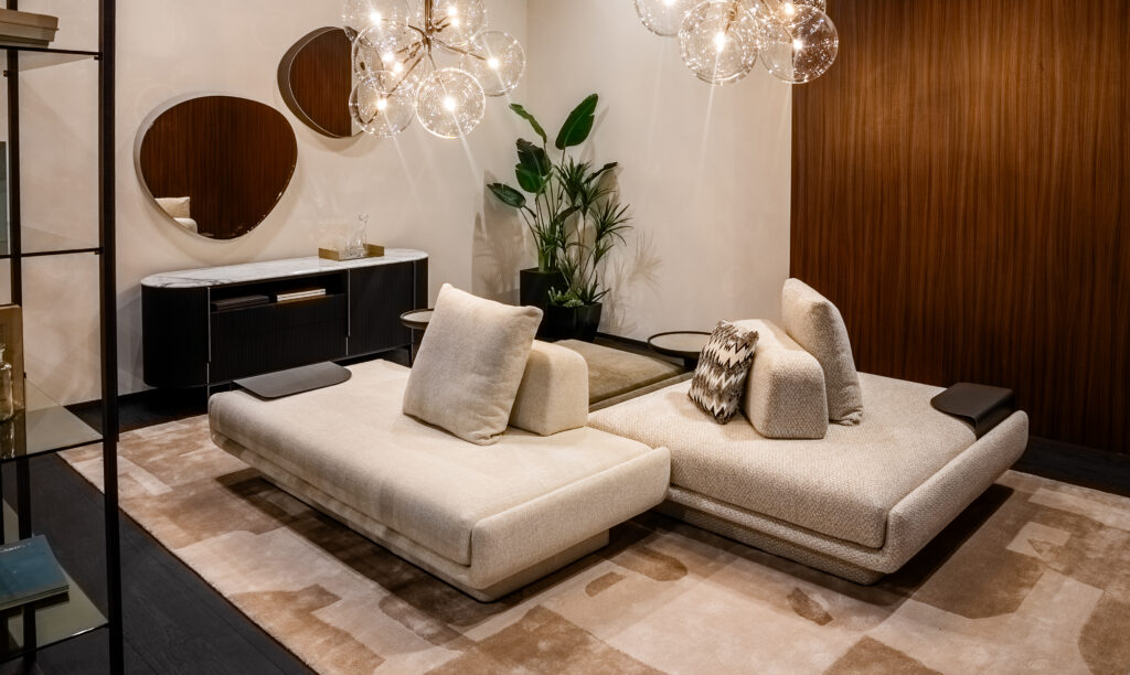 Gallotti&Radice have called the Dallas Cantoni showroom home since 2018, but this vignette was installed over the past summer to achieve a complete departure from the brand’s past displays. (Photo by Axel Arzola)
