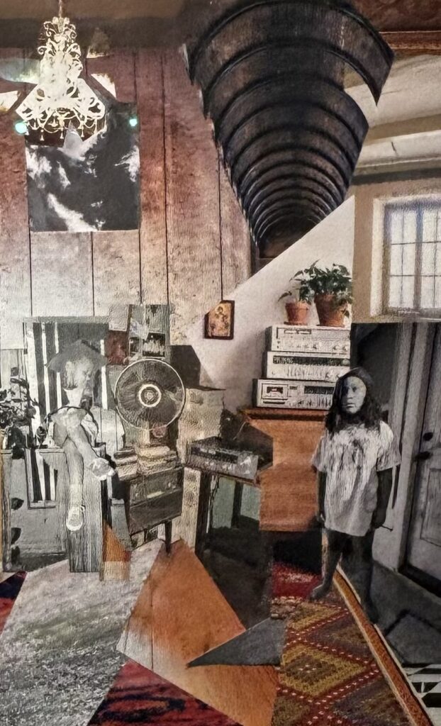 
A detailed view of Kaima Marie Akarue's 2024 work, "Can you pass me the mirror, please?" at The Anderson Center for the Arts. (Photo by Ericka Schiche.)