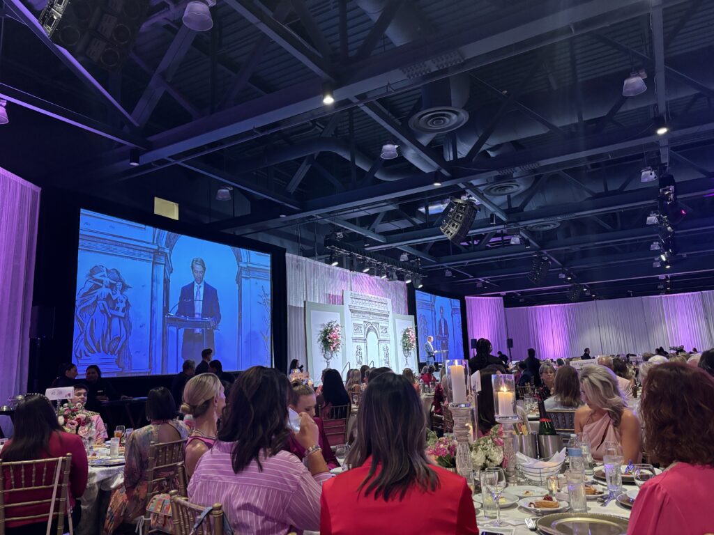 Senior Vice President and CEO for Memorial Hermann The Woodlands Justin Kendrick shared his family's personal connection to cancer at this year's "In the Pink" luncheon at the Woodlands Waterway Marriott on October 25. (Photo courtesy In the Pink)