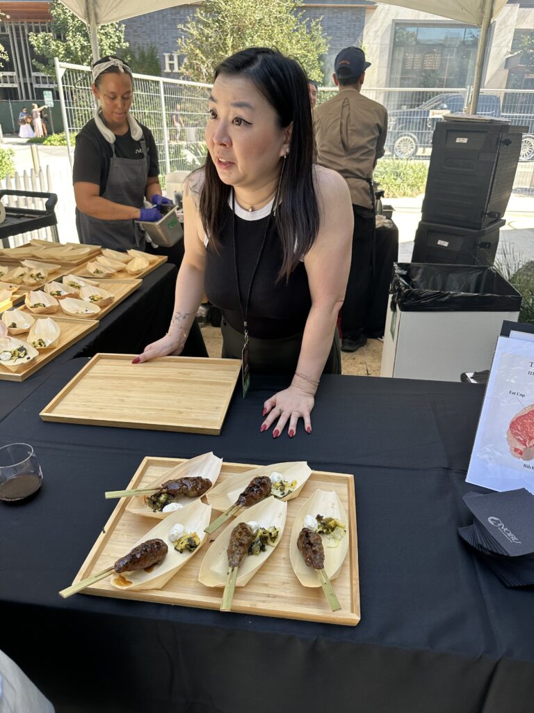 Fabulous Wagyu beef skewers at the Houston Chefs for Farmers festival. (Photo by Shelby Hodge)