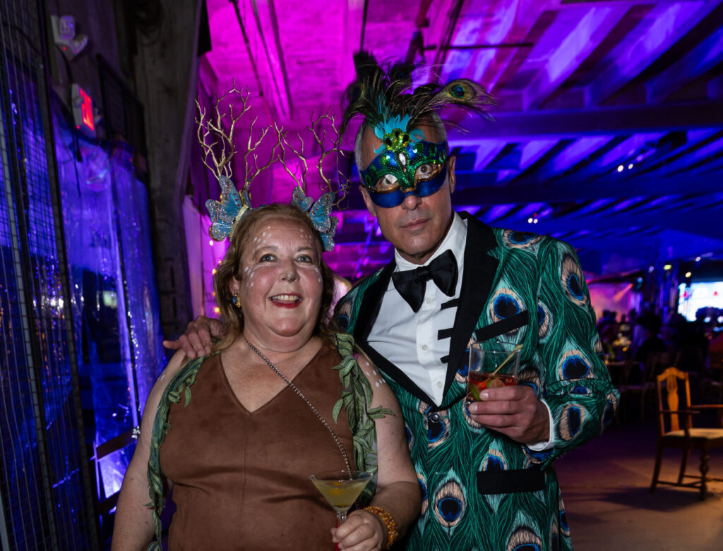 Karen Oshman Lubetkin, Mark Sullivan at the 2024 Orange Show Gala: DaliDada (Photo by Emily Jaschke) 