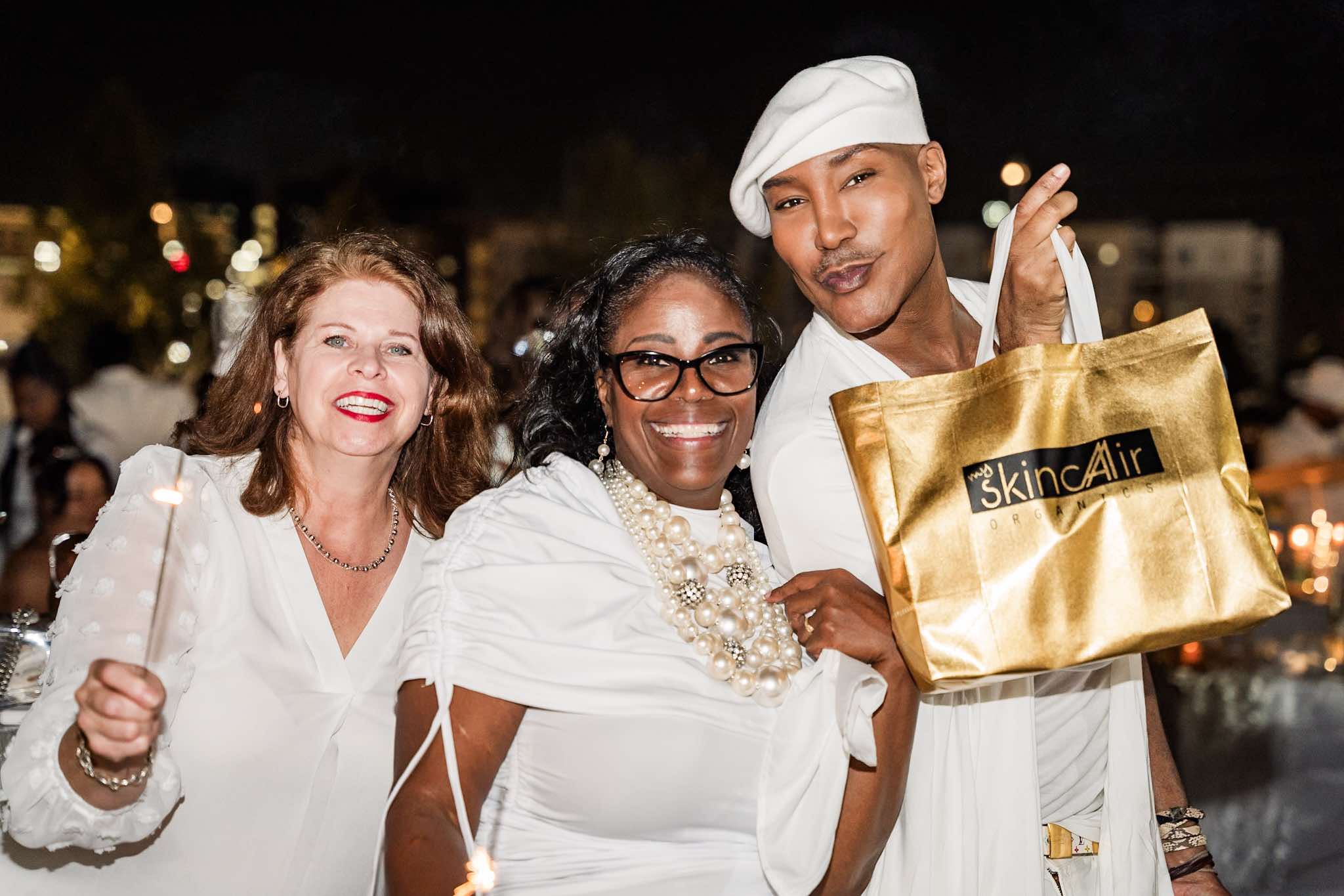 Le Diner en Blanc Houston Tara Fase, Paula Nelson, Marc Harvey