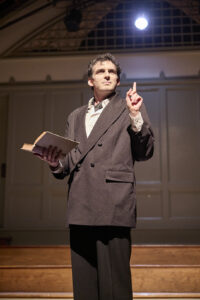 Mac Welch as Edgar Allan Poe at TACA's inventive Fall Arts Crawl's "Raven's Night." (Photo by Nate Rehlander)
