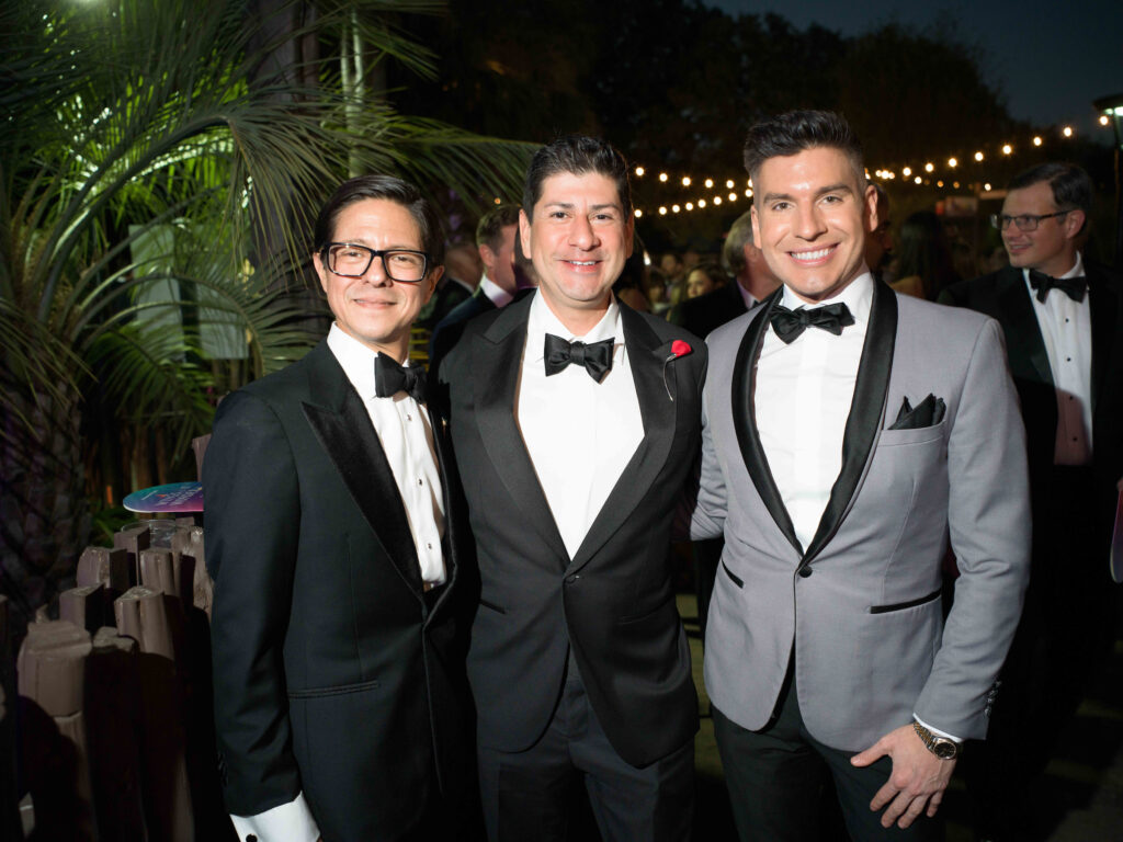 Nick Espinosa, Danny Villarreal, Freddie Minahan at the 'Wing of Wonder' Zoo Ball. (Photo by Daniel Ortiz for Houston Zoo)