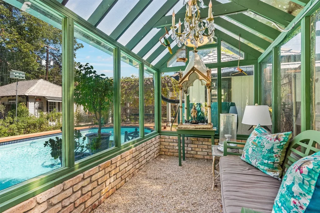1915 Berkeley Place's outdoor area includes a pool and a dedicated green house.