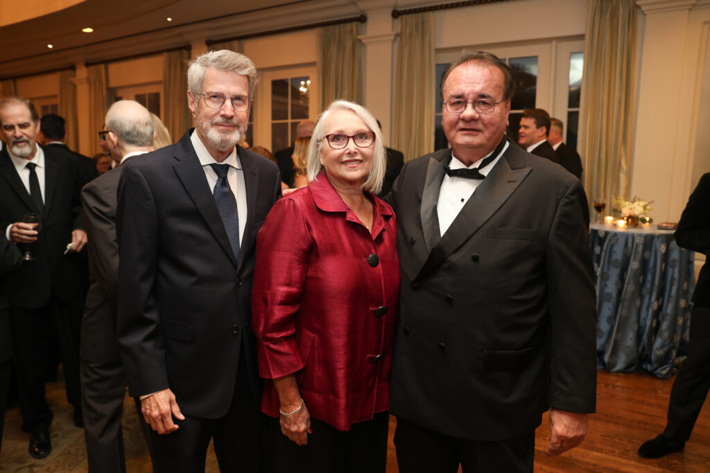 Richard & Patricia McLaughlin, Goran Haag at 'An Evening for Rice's Honor.' (Photo by Priscilla Dickson)