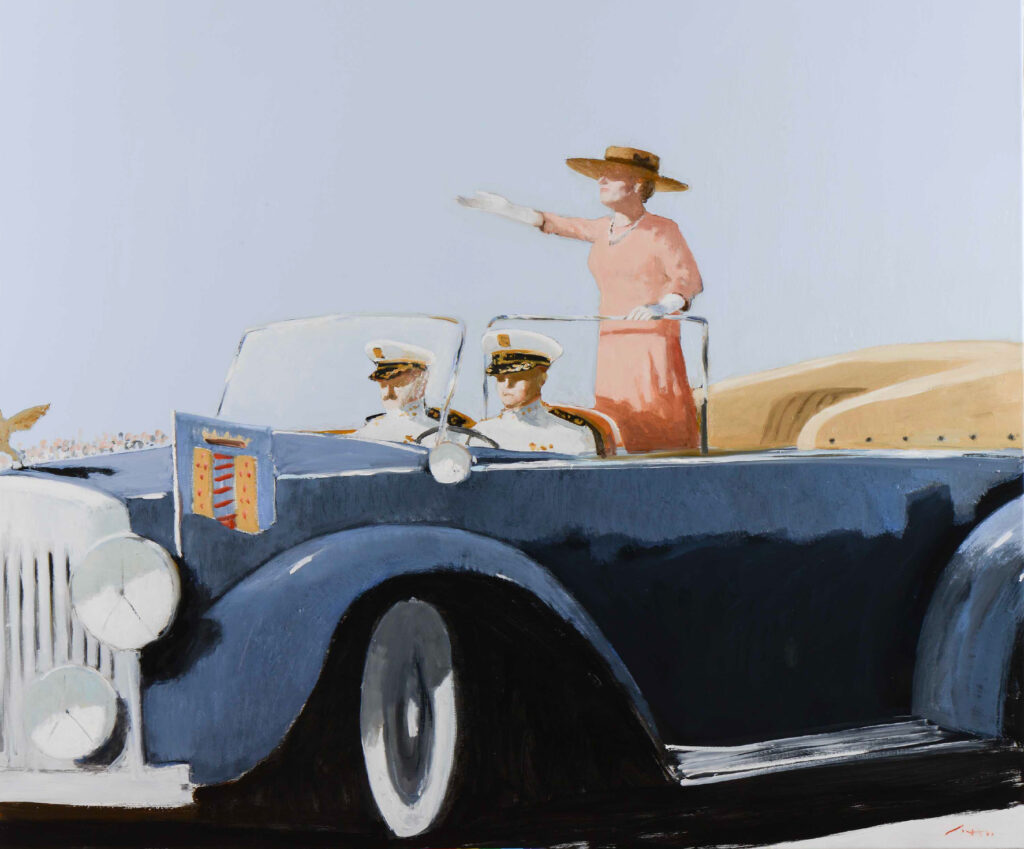 Julio Larraz's "The Opening of Carnival," 2023, at Art of the World Gallery. (Courtesy of Art of the World Gallery)
