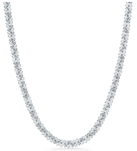 Tiffany Victoria® diamond vine necklace in platinum (Photo by Richard Rodriguez)