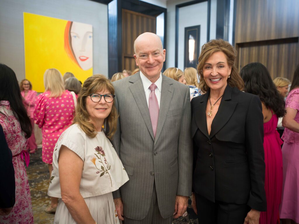 Tonya & Dr. David Callendar, Elizabeth Galtney at the Memorial Hermann Foundation Razzle Dazzle Luncheon. (Photo by Daniel Ortiz)