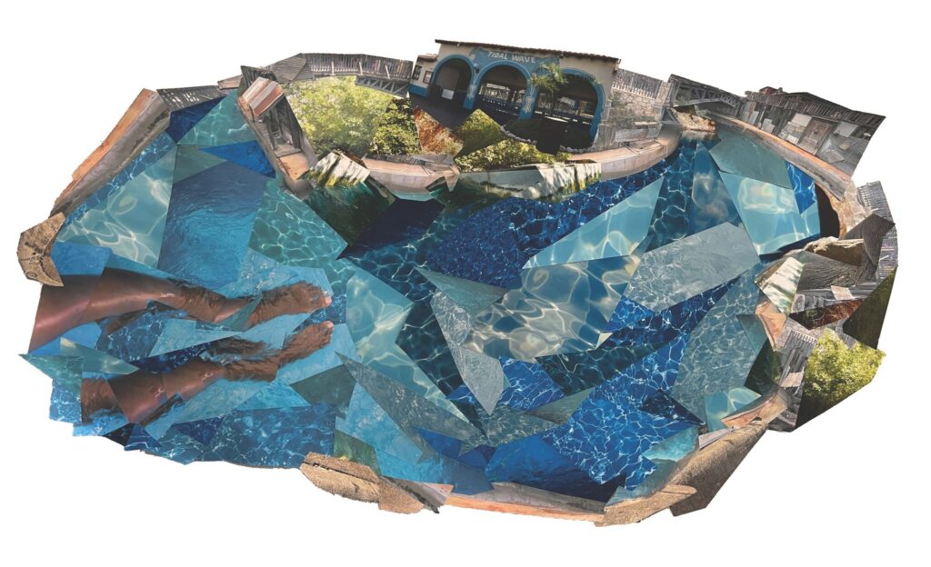 Kaima Marie Akarue's 2024 work, "You'll get used to the tide after a while," is on display at Art Is Bond. (Courtesy Kaima Marie Akarue and Art Is Bond, Houston.)