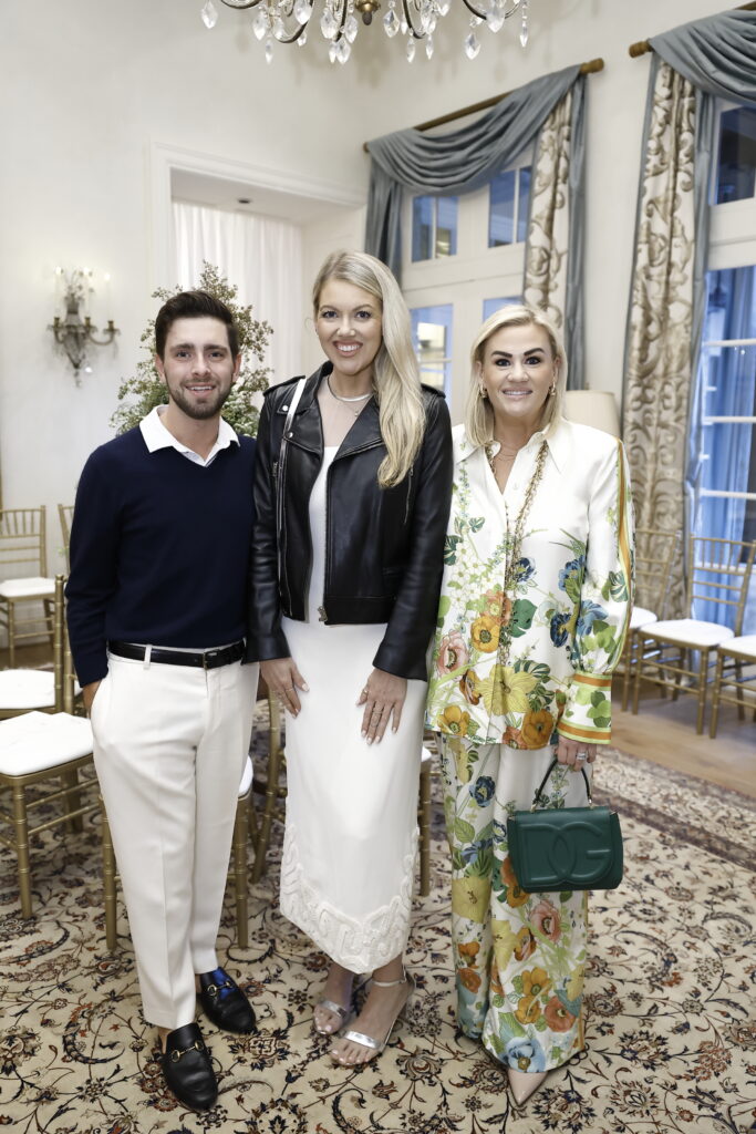 Jack Vielhauer, Kristina Wilson, Nora Jarrad at Amir Taghi's trunk show in the family home in Tanglewood (Photo by Quy Tran)