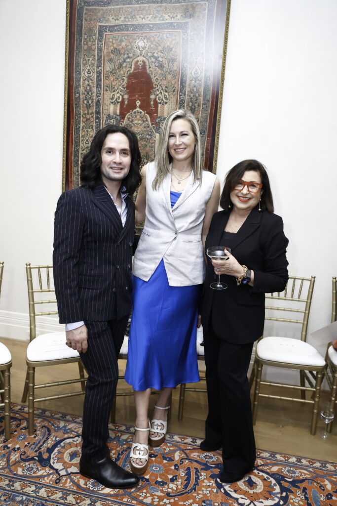 Tarek El-Bjeirmi, Bethany Buchanan, Roz Pactor at Amir Taghi's trunk show in the family home in Tanglewood (Photo by Quy Tran)