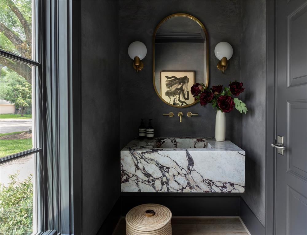 A guest bathroom like no other at 4048 Overbrook Lane, listed with Compass.