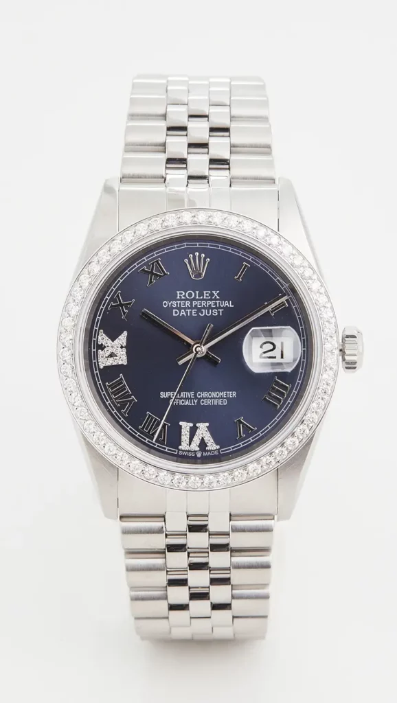 Rolex 36mm Gents Rolex Date Just Purple Watch, available at Deutsch Fine Jewelry and de Boulle Diamond & Jewelry. 