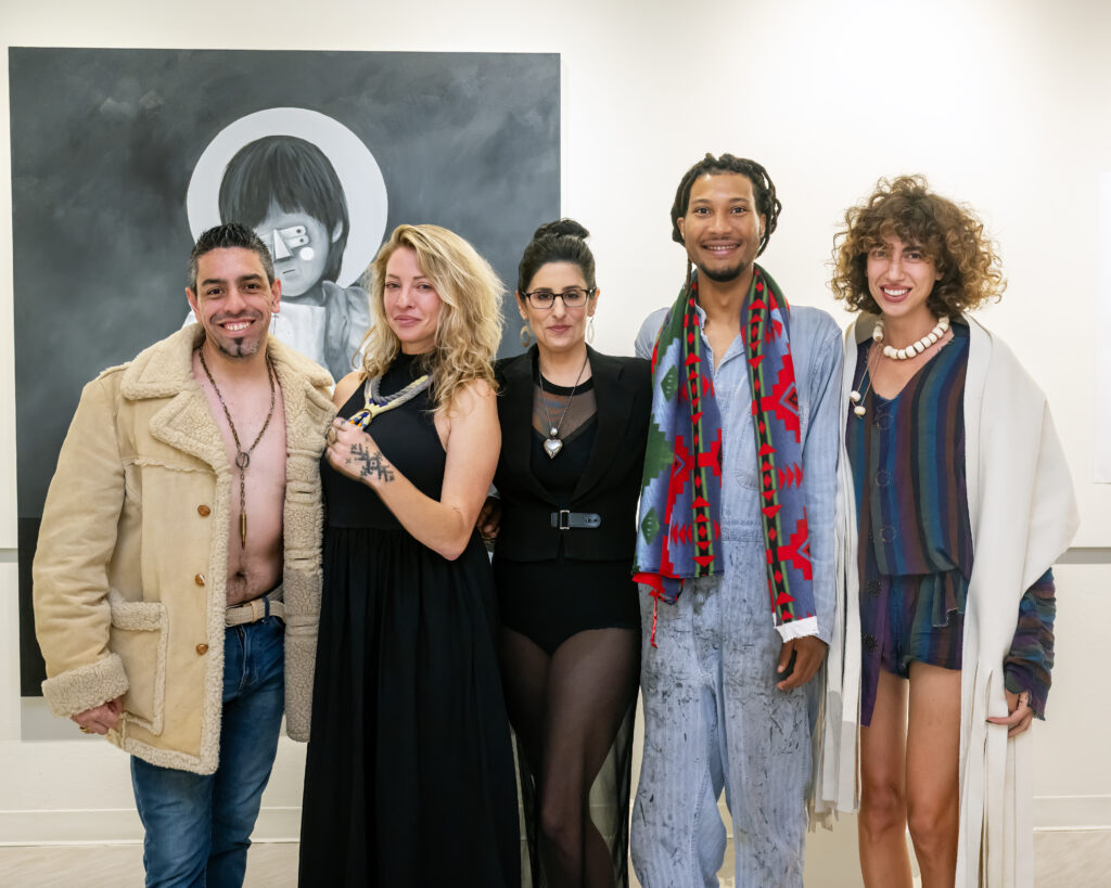 "BAN THIS SHOW" artist Bernardo Vallarino-Portela, curators Amber Terriaco and Lauren Saba, Curtis Paul Bordenave, Arianna Alexis. (Courtesy Fort Works Art)