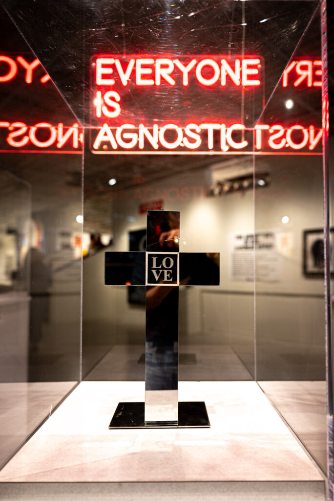 "Real Love" by the late Forrest Prince greets viewers as they enter the gallery. (Courtesy Fort Works Art)