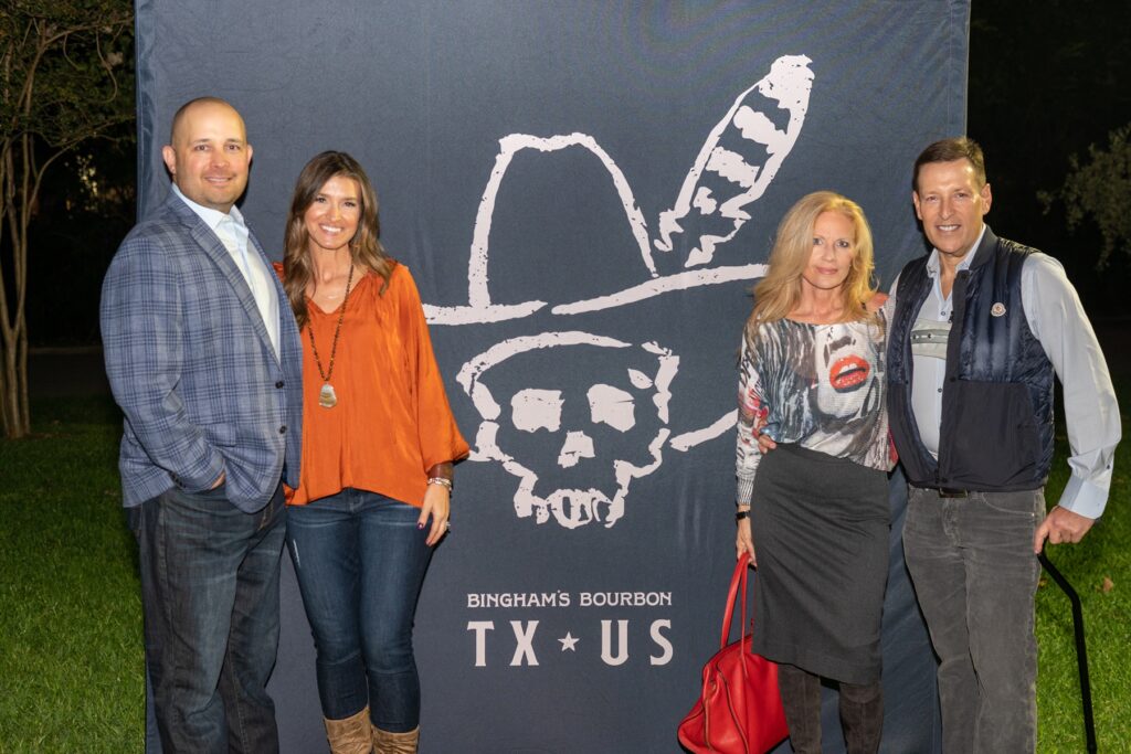 Sean & Carrie Tackett, Eva Horton, Neal Golden attending the 'Tribute to Fall' at The Houstonian's Manor House (Photo by Katy Cartland Photography)