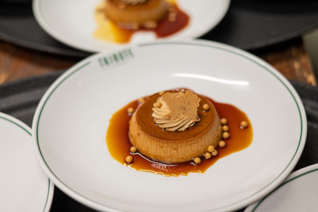 Espresson Dulce de Leche flan served at the 'Tribute to Fall' at The Houstonian's Manor House (Photo by Katy Cartland Photography)