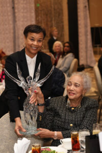 2023 Spirit of Substance Honoree Eileen Lawal passes the torch to 2024 recipient Jacqueline W. Bostic by Priscilla Dickson (Photo by Priscilla Dickson)