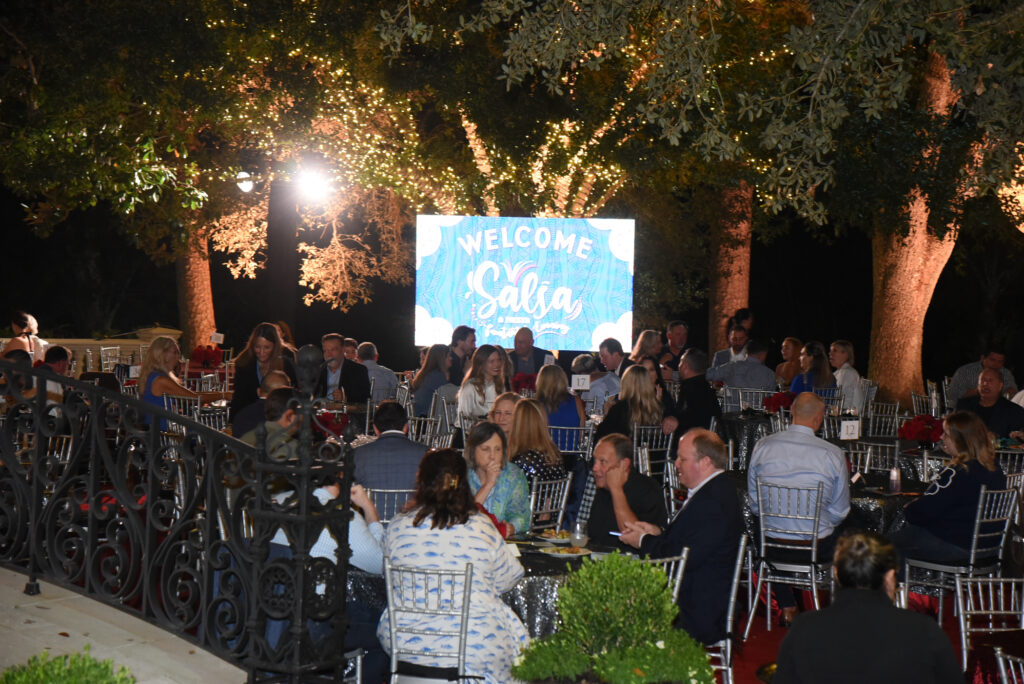 The backyard of the Tilman Fertitta Family home during the Houston Police Foundation True Blue fundraiser (Photo by Alexander's Fine Portrait Design )