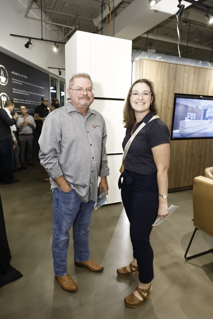 Anthony Stacker, Heather Bergeron at the AIA Houston Home Tour Appreciation Party (Photo by Quy Tran)