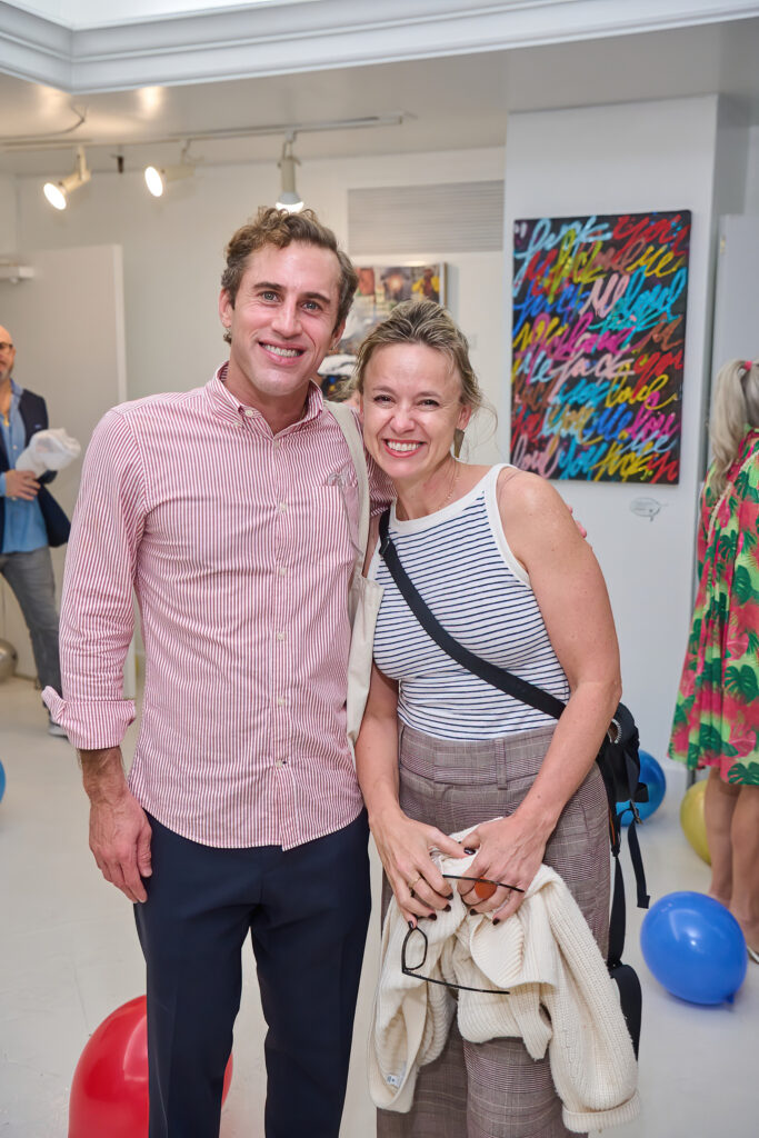 Michael Mandola, Gin Braverman at the "Frenchies & Friends" opening celebration at Alliance Française de Houston. (Photo by Charlie Horse Photography)
