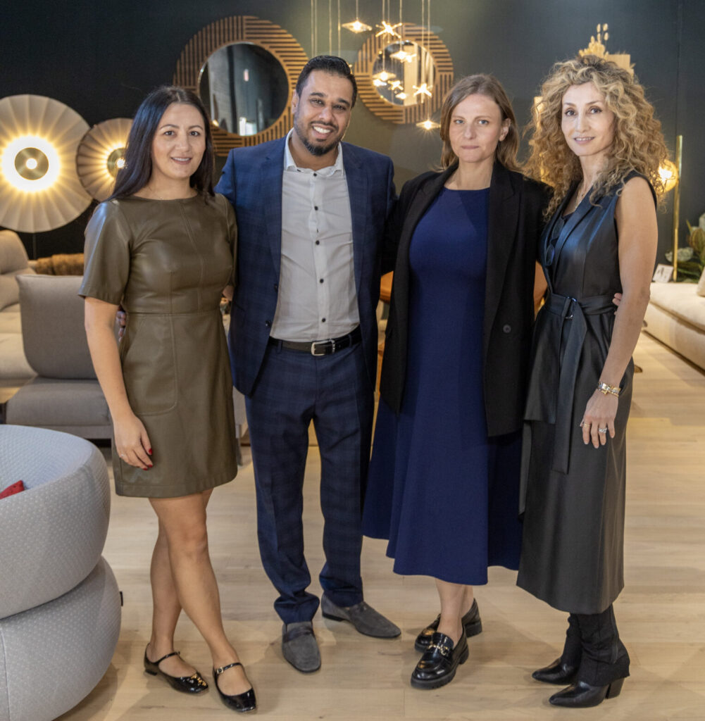 Cindy Susilo, Nabeel Ahmed, Giulia Cattelani, Adriana Gonzalez at Roche Bobois (Photo by Jordan Geibel)