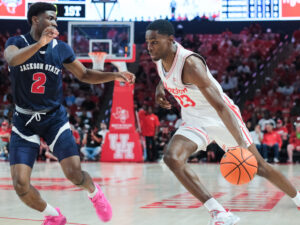 The University of Houston Cougars beat the Jackson State Tigers on opening night of the 2024-2025 season at the Fertitta Center,