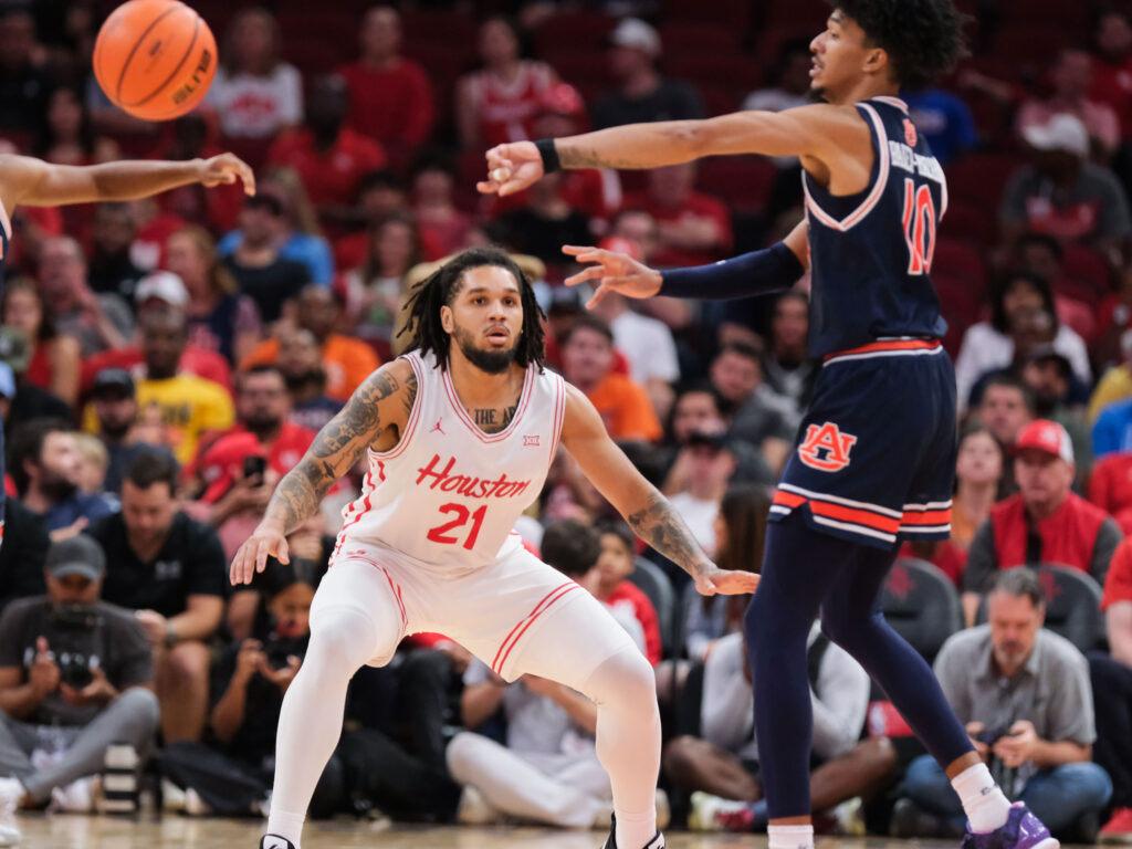 University of Houston guard Emanuel Sharp is turning himself into a top level defender. (Photo by F. Carter Smith)