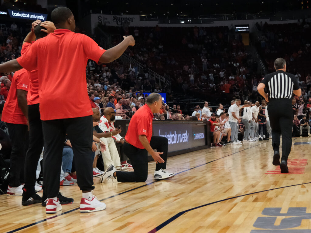University of Houston coach Kelvin Sampson always brings the intensity. (Photo by F. Carter Smith)