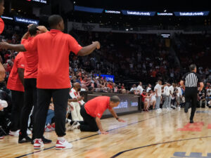 The University of Houston Cougars lose to the Auburn Tigers during the Mattress Firm Battleground 2K24 contest at the Toyota Center