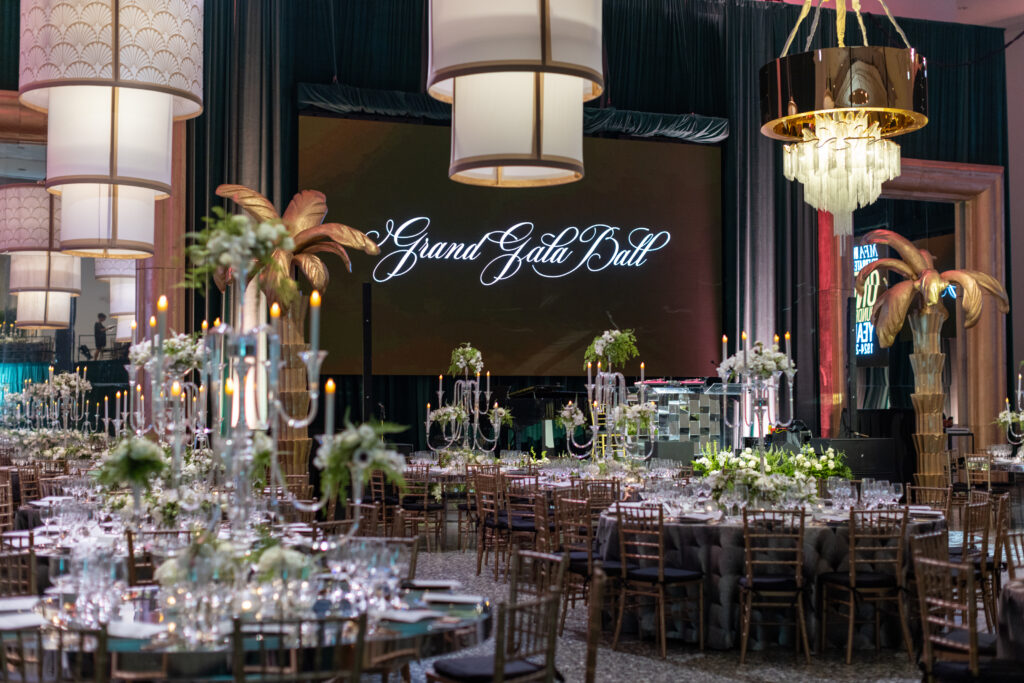Cullinan Hall decorated by The Events Company for the Museum of Fine Arts, Houston centennial celebration Grand Gala Ball. (Photo by Jenny Antill)