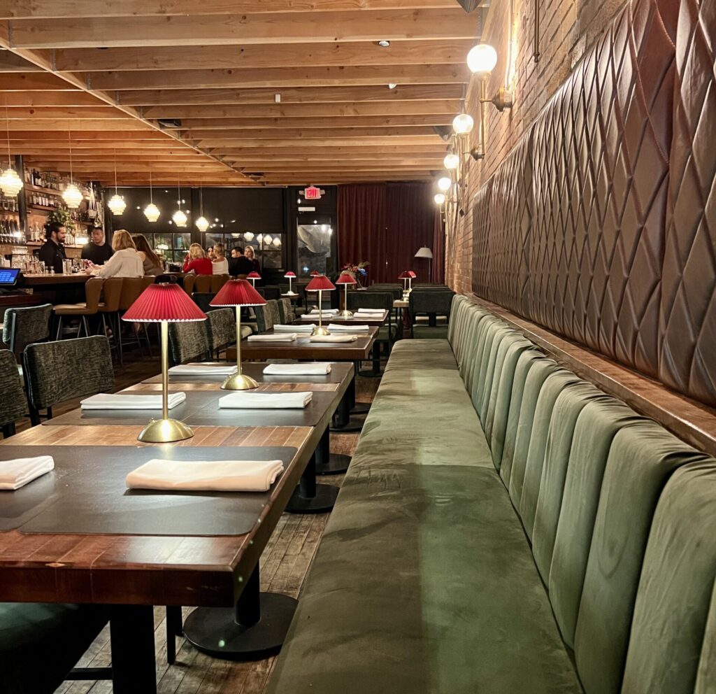 Rye recently updated its interiors with new chairs, banquettes, silverware rests, and more. (Photo by Megan Ziots) 