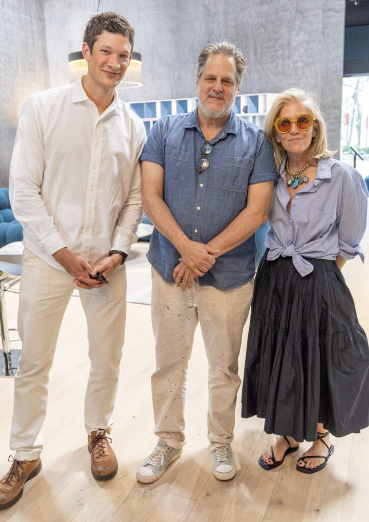 James Frazier, Tyler Hays, Lisa Pomerantz at Roche Bobois (Photo by Jordan Geibel)