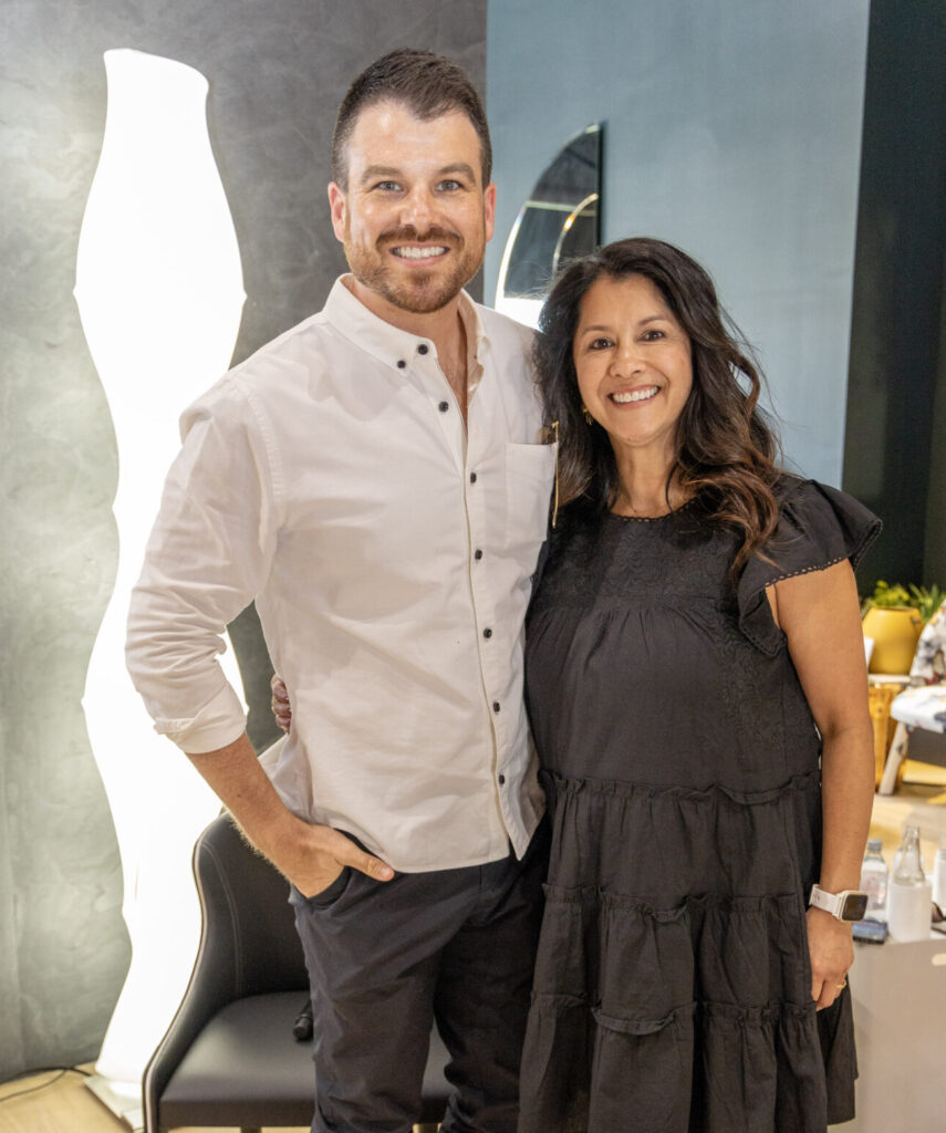 Jeff McKnight, Delphi Spears at Roche Bobois (Photo by Jordan Geibel)