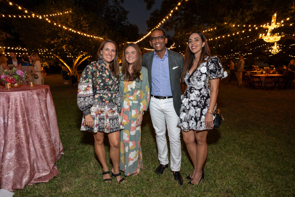Jennifer Strauss, Cara Moran, Arj Kuperan, Sanaz Harirchian at The Menil Collection 'Party in the Park.' (Photo by Jenny Antill)