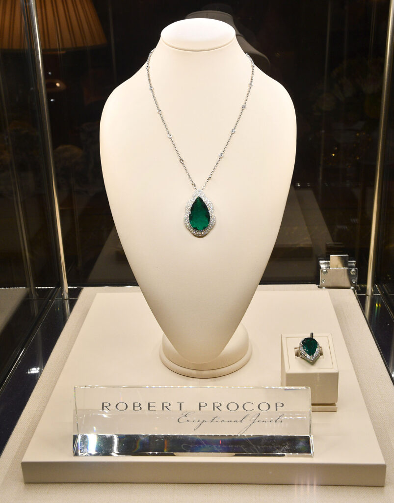 Spectacular Emeralds in the Robert Procop collection on display at theTenenbaum Jewelers soirée in River Oaks (Photo by Dave Rossman)