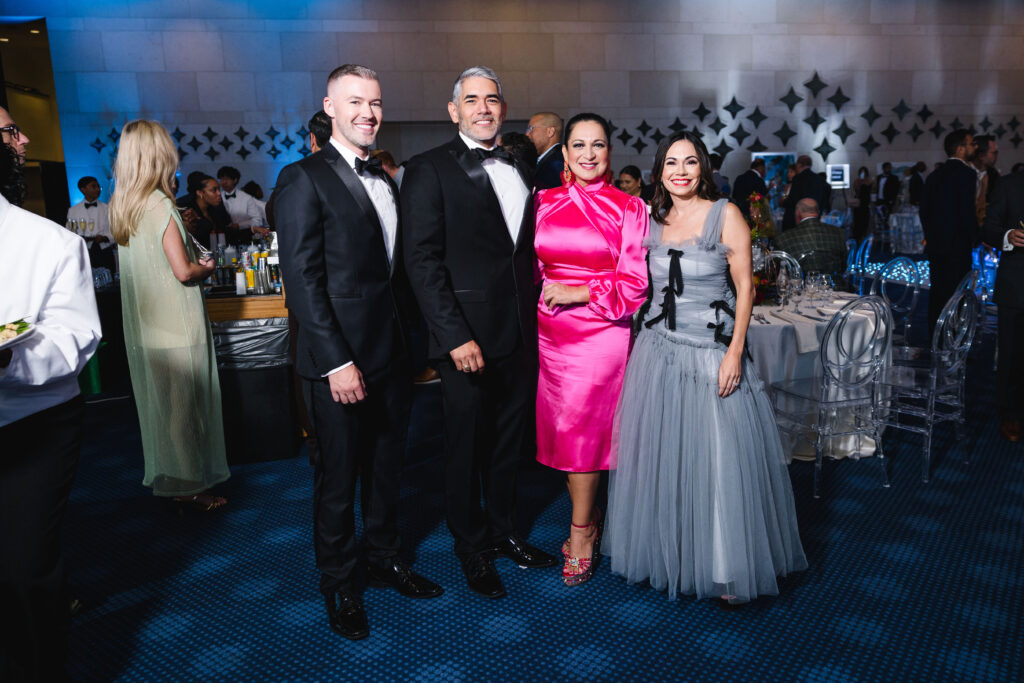 Joel Rottier, Council Member Mario Castillo, Rep. Christina Morales, Michele Leal Farah at Houston Arts Alliance's 2024 Gala: The World’s Stage at the Hobby Center. (Photo by Johnny Than)