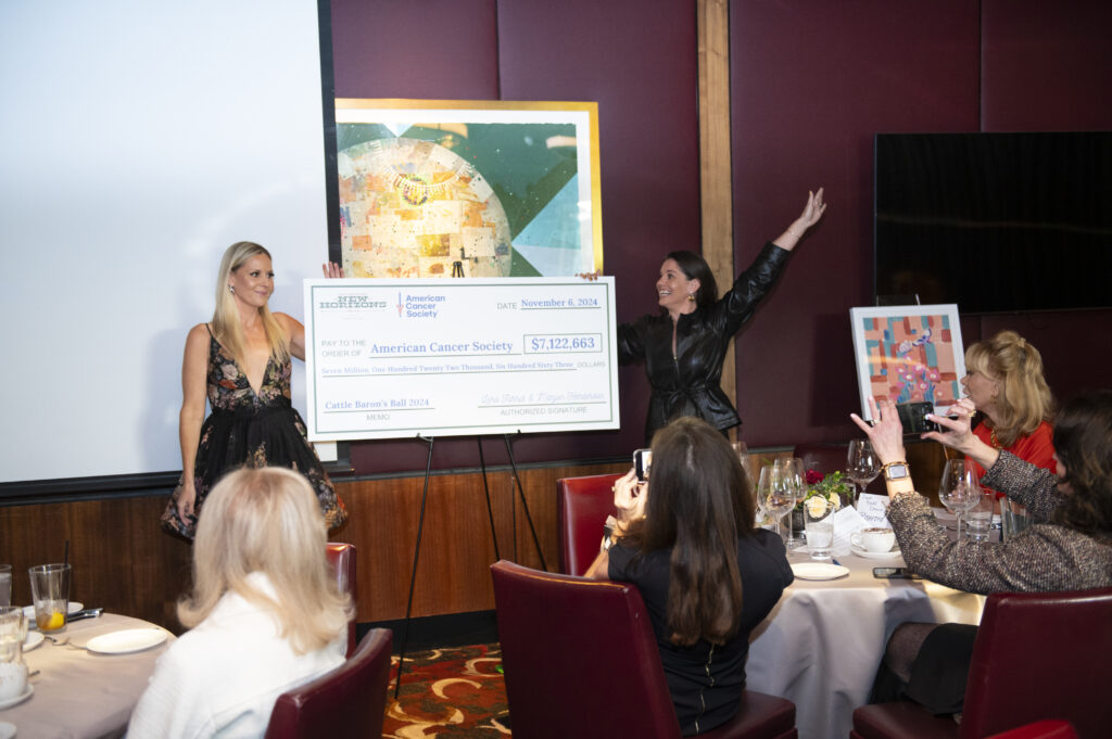 Lora Farris and Marjon Henderson reveal that $7.1 million was raised for American Cancer Society. (Photo by Tamytha Cameron)