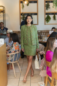 Model in St. John at Partners Card Brunch and Fashion Preview (Photo by Tamytha Cameron)