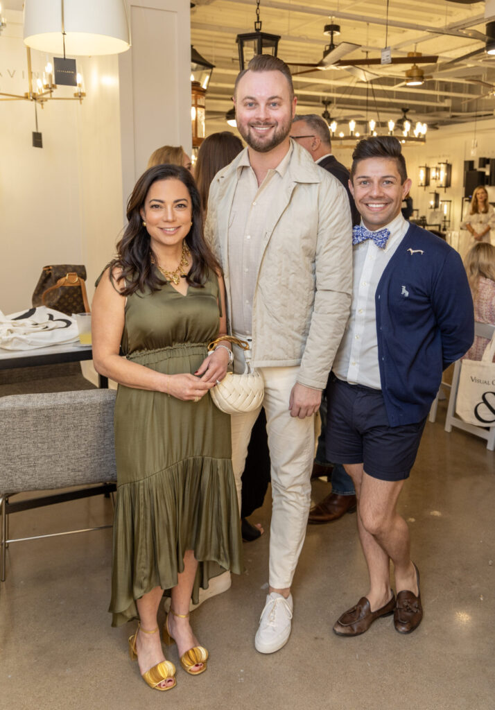 Nazira Handal, Grayson Knight, Dustin Ward at Visual Comfort & Co (Photo by Jordan Geibel)