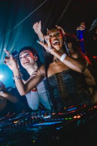 Dollcore DJs Nightgirl and Amarji King celebrate King’s Boiler Room set in Austin. (Photo courtesy of Amarji King)