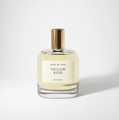 Yellow Rose Eau de Parfum blends Egyptian rose with Texas cedar, spiced cumin and smoky sandalwood for a mysterious and sensual scent. (Photo courtesy Boyd's of Texas Fragrances)