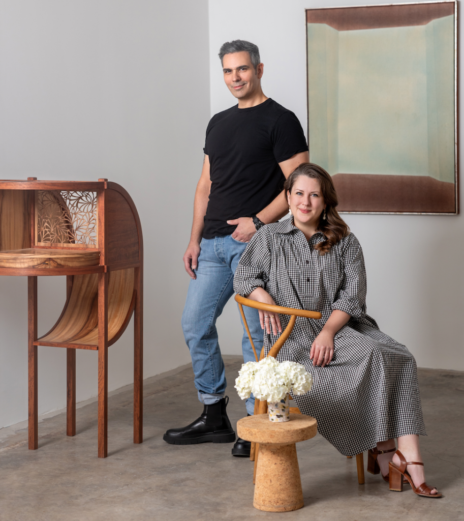 Seven Sisters' Erin Dorn and Tom Raith. The gallery, founded in 2023, is the first Houston dealer to sign on for Untitled Art, Houston. Seven Sisters will appear in the Nest section of the fair, where emerging programs are highlighted. (Photo by Jenny Antill Clifton)
