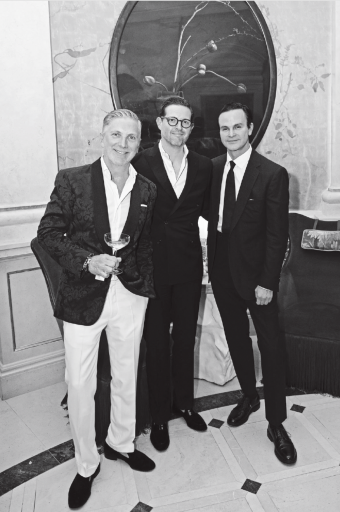 Curtis Gribble, Joseph Rogers, Mark D. Sikes at Kips Bay Decorator Show House Dallas President's Dinner (Photo by Tamytha Cameron)