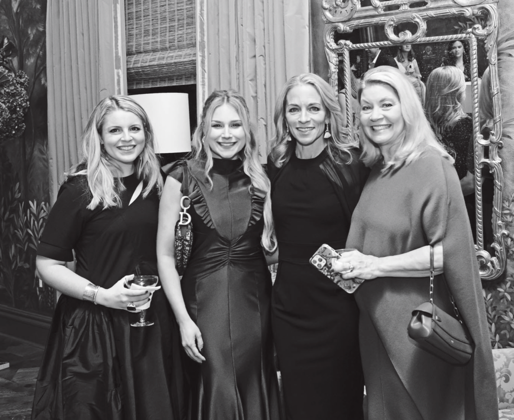 Alex Halbrooks, Lauren Warrington, Elizabeth Showers, Susanna Moldawer at Kips Bay Decorator Show House Dallas President's Dinner (Photo by Tamytha Cameron)