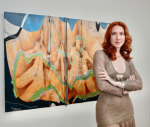 Megan Olivia Ebel, founder of Ruby Projects, makes the scene at Preston Douglas Boyer’s “COUTUME” exhibition.(Photo by Nia Mishey)