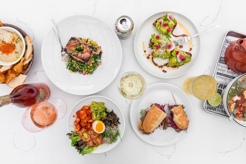 A selection of dishes is served at Local Foods Market, situated on the campus of Rice University. (Photo by Julie Soefer)