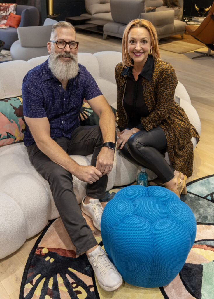 Tom Cramer, Shanell Mergerson at Roche Bobois (Photo by Jordan Geibel)